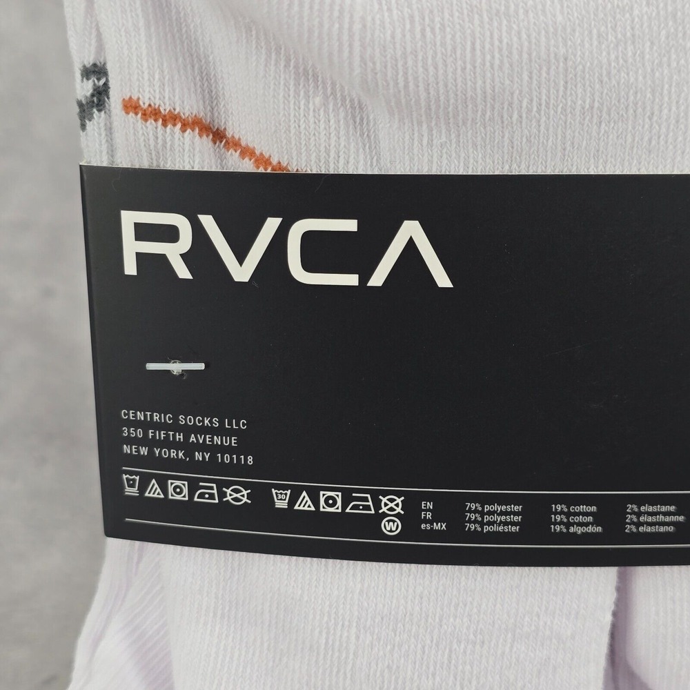 New RVCA 5 Pair Mens Low Cut Socks White Size 6-12 - Picture 4 of 6